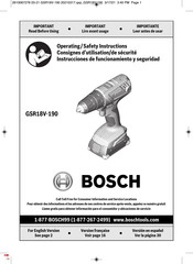 Bosch GSR18V-190 Mode D'emploi