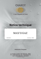 Charot MAX'O GAZ 110/1200 Notice Technique