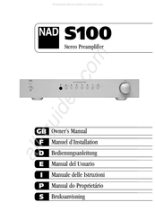 NAD S100 Manuel D'installation