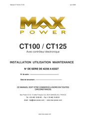 MAX power CT100 Manuel