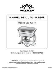 Spyker Spreaders S80-12010 Manuel De L'utilisateur
