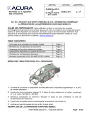 Acura RLX 2015 Instructions De Réparation