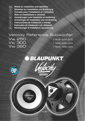 Blaupunkt Velocity Série Conseils Pour L'installation Et L'utilisation