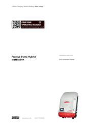 Fronius Symo Hybrid Instructions D'installation