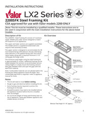 Valor 2200SFK Guide D'installation Et D'operation