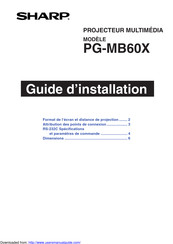 Sharp PG-MB60X Guide D'installation