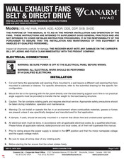 Canarm HV Instructions Pour L'installation