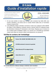 D-Link DSL-G624M Guide D'installation Rapide