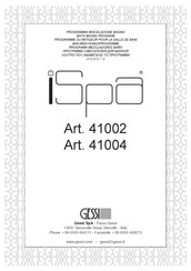 Gessi iSPA 41004 Mode D'emploi