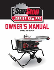 SawStop JOBSITE SAW PRO JSS-120A60 Mode D'emploi