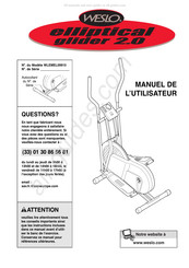 Weslo elliptical glider 2.0 Manuel De L'utilisateur