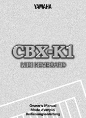 Yamaha CBX-K1 Mode D'emploi