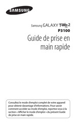 Samsung Galaxy TAB 2 Guide De Prise En Main Rapide