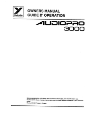 YORKVILLE Audiopro 3000 Instructions D'opération