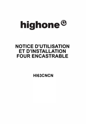 HIGHONE HI63CNCN Notice D'utilisation Et D'installation