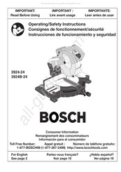 Bosch 3924-24 Consignes De Fonctionnement/Sécurité