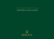 ROLEX Oyster Perpetual Deepsea Challenge Mise En Service