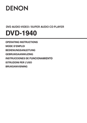 Denon DVD-1940 Mode D'emploi