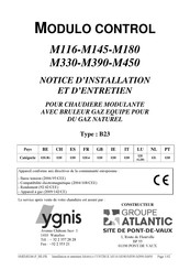 Ygnis MODULO CONTROL M330 Notice D'installation Et D'entretien