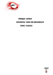 Lenovo Yoga 500-14IBD Guide De L'utilisateur