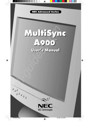 NEC MultiSync A900 Manuel