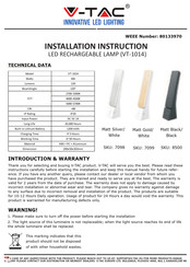 V-TAC 8500 Instructions D'installation