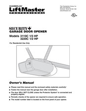 Chamberlain LiftMaster Professional SECURITY+ 3220C 1/2 HP Manuel Du Propriétaire