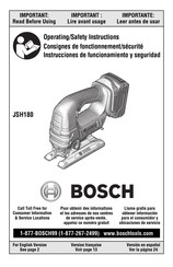 Bosch JSH180 Consignes De Fonctionnement/Sécurité
