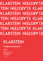 Klarstein Rossa II Mode D'emploi