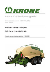 Krone BiG Pack 1290 HDP VC Notice D'utilisation Originale