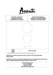 Avanti BCT115J1B-IS Instructions