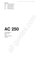 Gaggenau AC 250 Notice D'utilisation