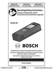 Bosch GLM 20 Consignes D'utilisation/De Sécurité