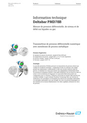 Endress+Hauser Deltabar PMD78B Information Technique