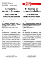 Dietz-motoren Ventilateurs radiaux Instructions De Service Et De Montage