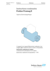 Endress+Hauser Proline Promag E Instructions Condensées