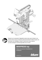 blum MINIPRESS top Notice D'installation Et D'utilisation