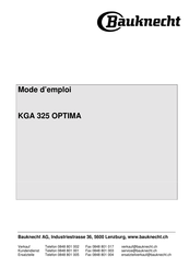 Bauknecht KGA 325 OPTIMA Mode D'emploi