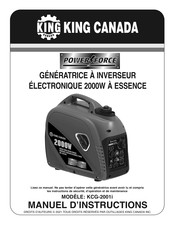 King Canada POWER FORCE KCG-2001i Manuel D'instructions