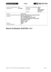 CFF ELEKTRA 1 Manuel D'utilisation