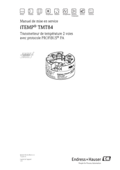 Endress+Hauser Profibus PA iTEMP TMT84 Manuel De Mise En Service