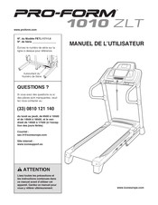 Pro-Form 1010 ZLT Manuel De L'utilisateur