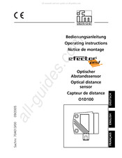 IFM Electronic O1D100 Notice De Montage