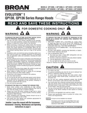 Broan QP130WW Instructions
