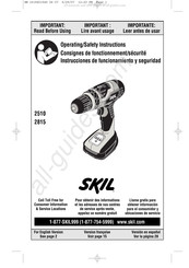Skil 2510 Consignes De Fonctionnement/Sécurité