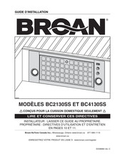 Broan BC4130SS Guide D'installation