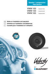 Blaupunkt Velocity VMW 165 Conseils Pour L'installation Et L'utilisation
