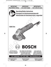 Bosch 1380 Slim Consignes De Fonctionnement/Sécurité