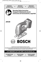 Bosch JSH180 Consignes D'utilisation/De Sécurité