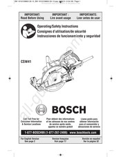 Bosch CSW41 Consignes D'utilisation/De Sécurité